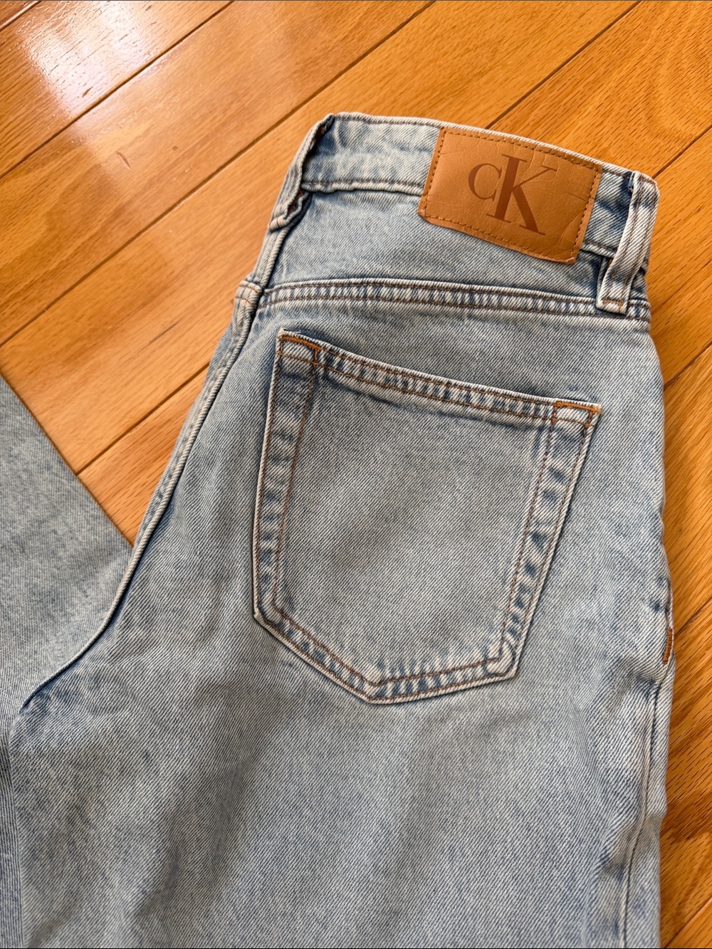 Calvin Klein Light Blue High-Rise Straight Jeans